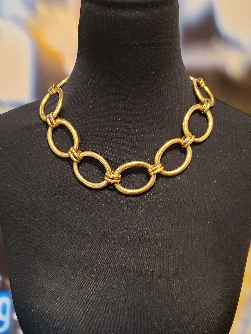Gold Link Statement Necklace